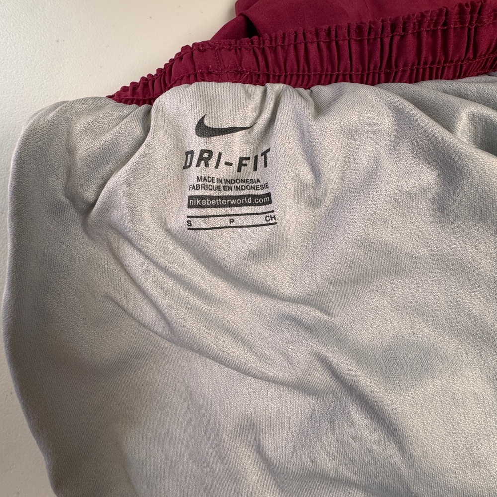 Nike Dri-FIT Running Shorts Small Red Athletic Workout Lined Elastic Waist - Picture 8 of 10